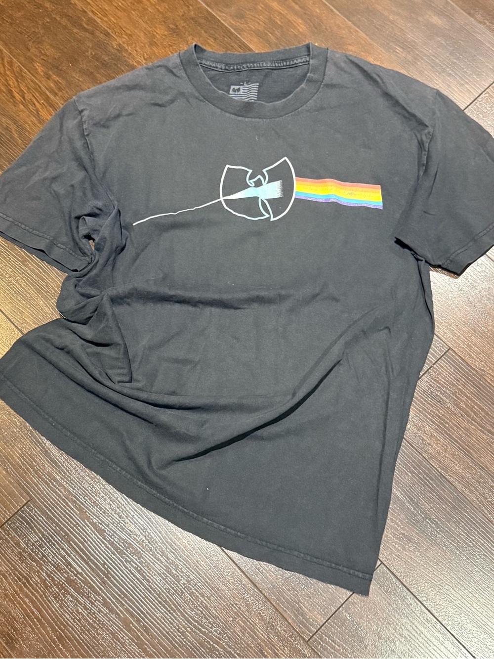 WU TANG CLAN x Pink Floyd Dark Side Of The Moon Prism Logo T-Shirt Mens Size L